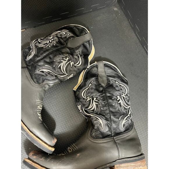 Botas Nicasio Mens Black Gray Leather Distressed‎ Westerm Cowboy Boots Size 8.5 main image 7